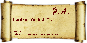 Henter András névjegykártya