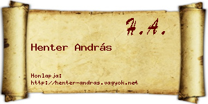 Henter András névjegykártya